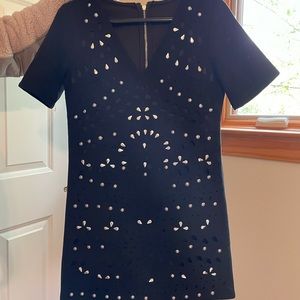 Misguided faux suede shift dress with embellishments
